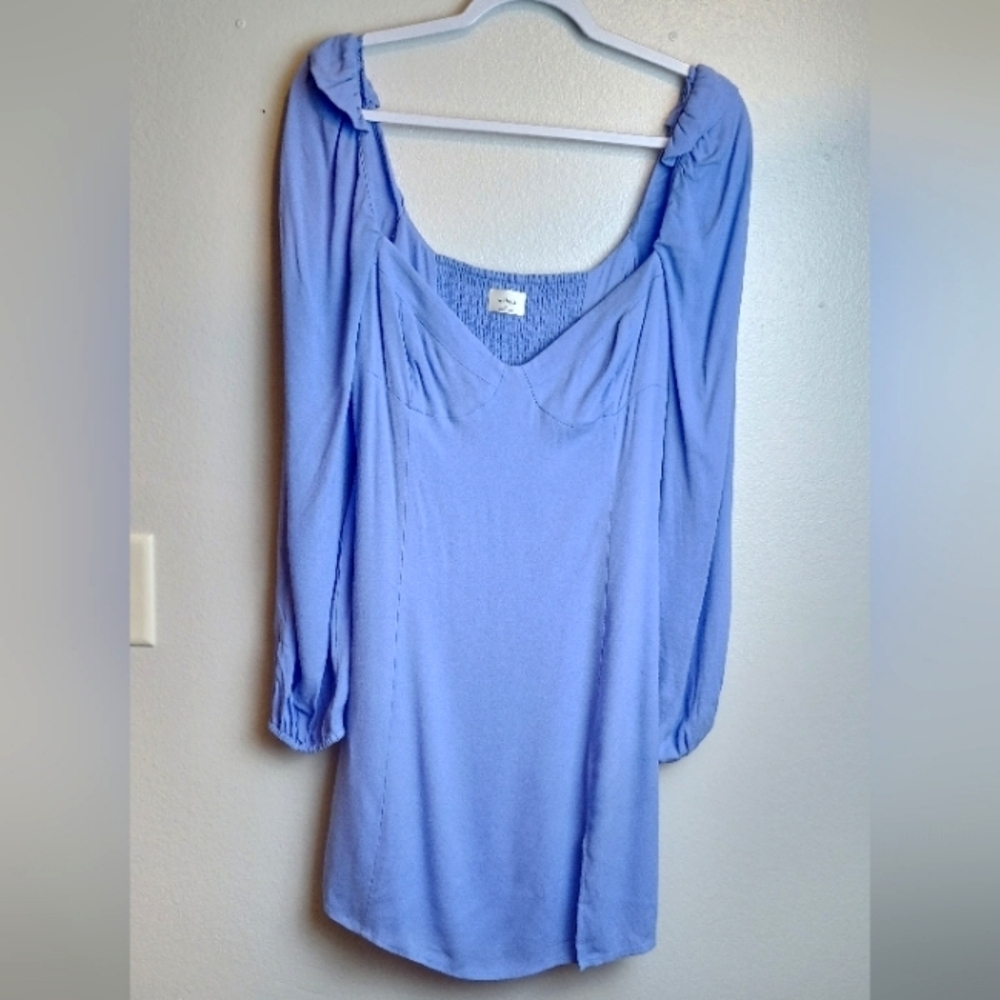 Aritzia Wilfred Novella Blue Long Sleeve Dress Size 8